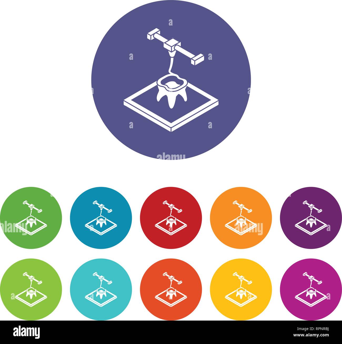 Tooth d printing icons set vector color Stock Vector Image & Art - Alamy