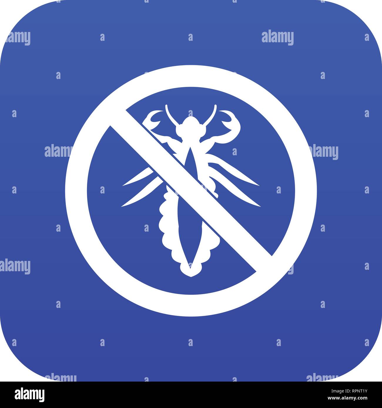 No louse sign icon digital blue Stock Vector