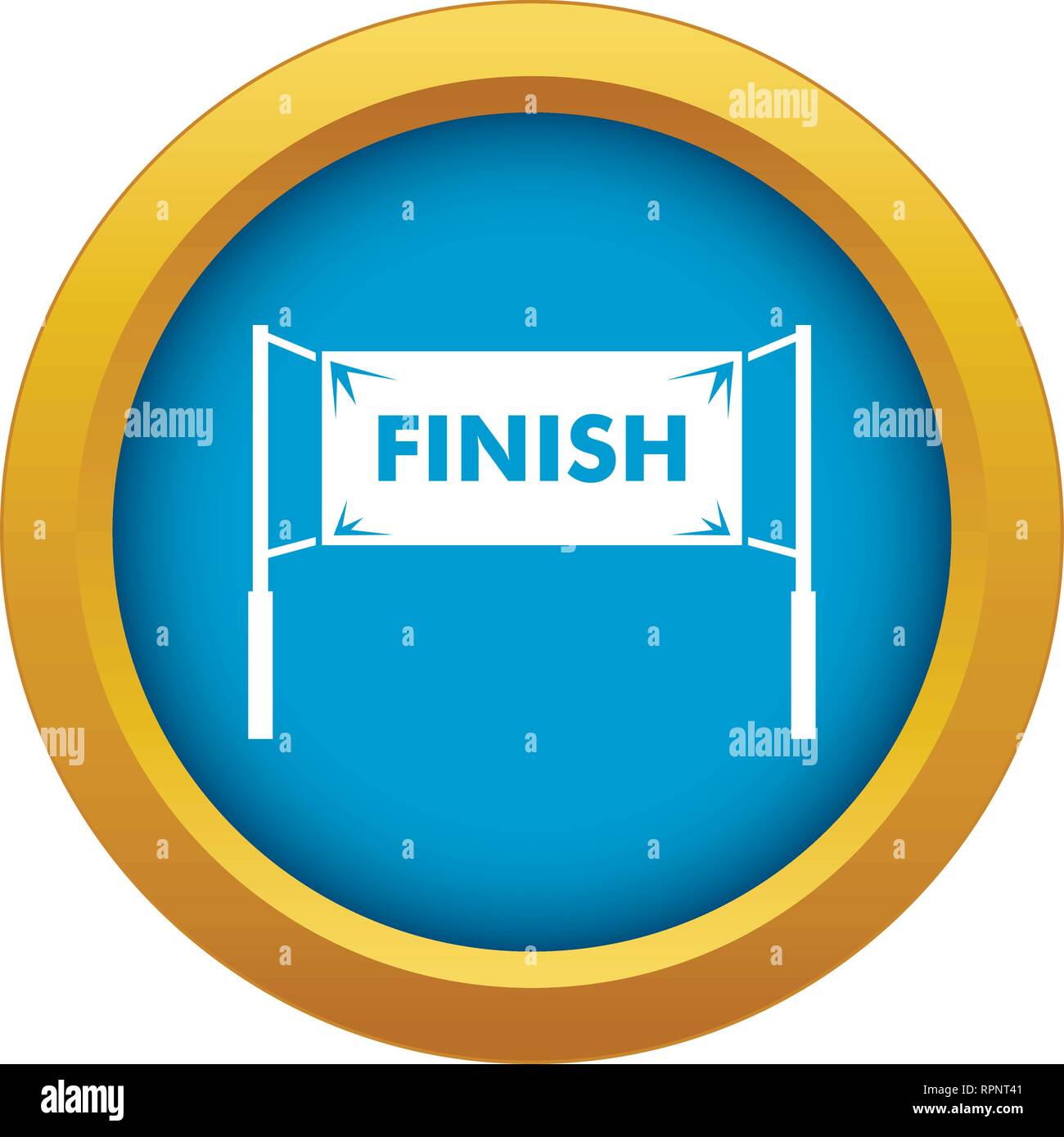 Finish line gates icon blue vector isolated Stock Vector