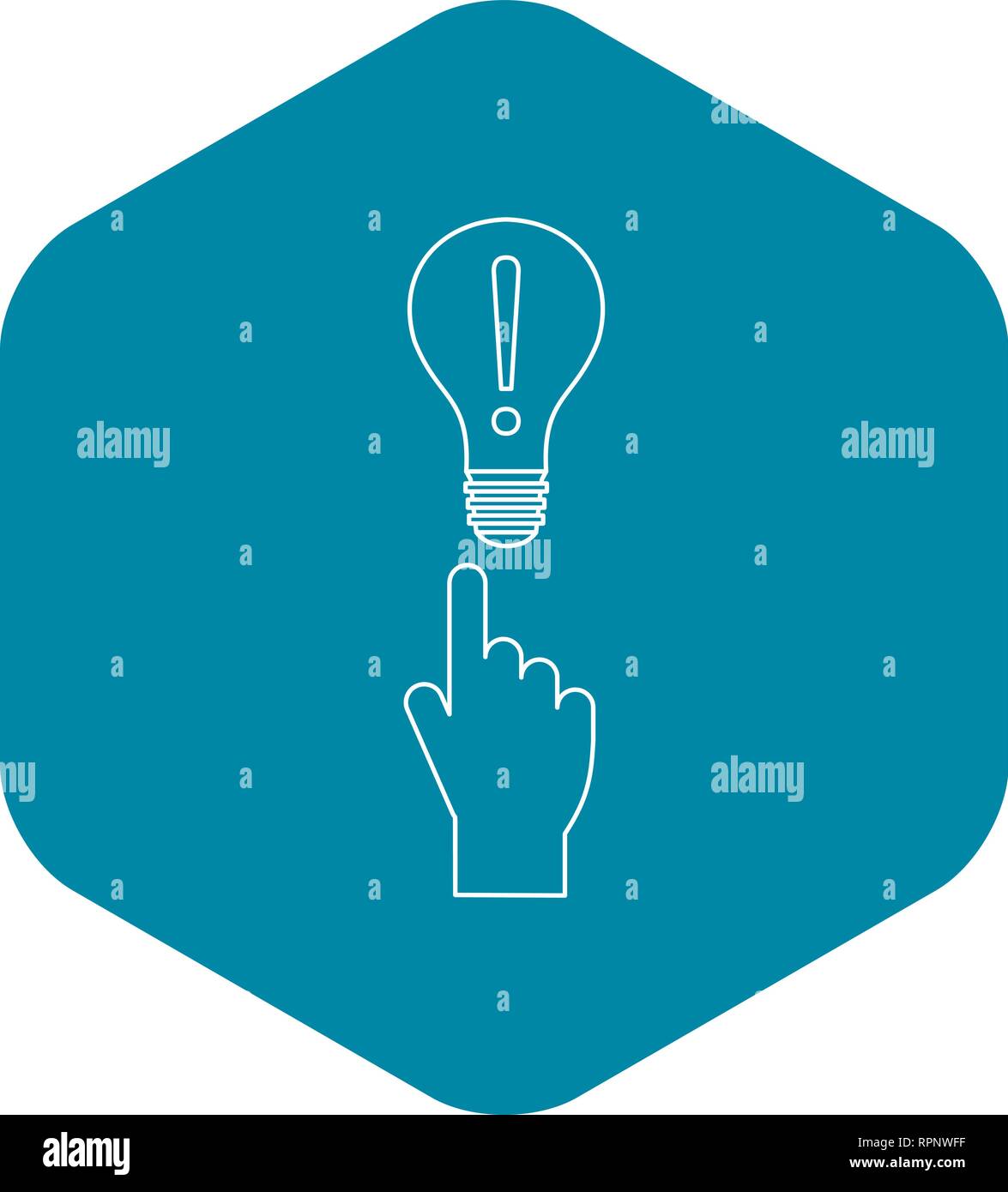 A finger pointer and light bulb icon icon Stock Vector