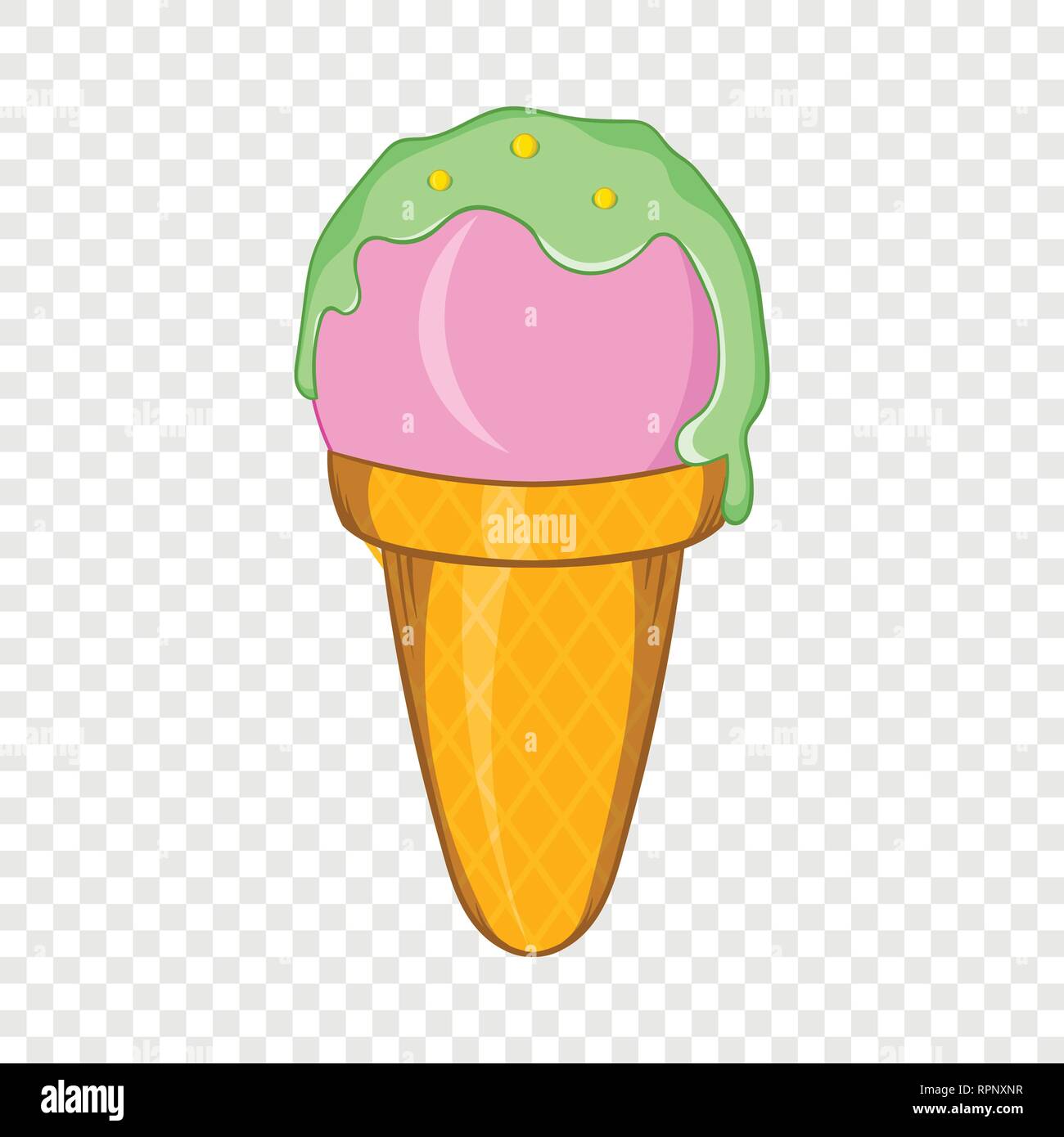Ice cream in a waffle cone icon, cartoon style Stock Vector Image & Art ...