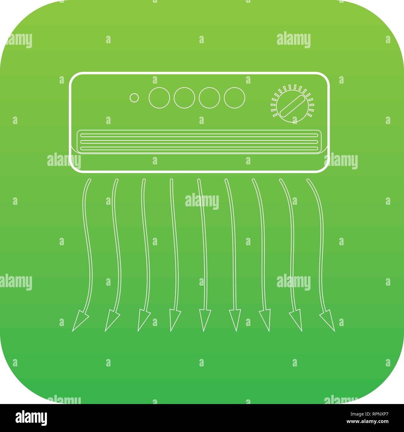 Wall heater icon green vector Stock Vector