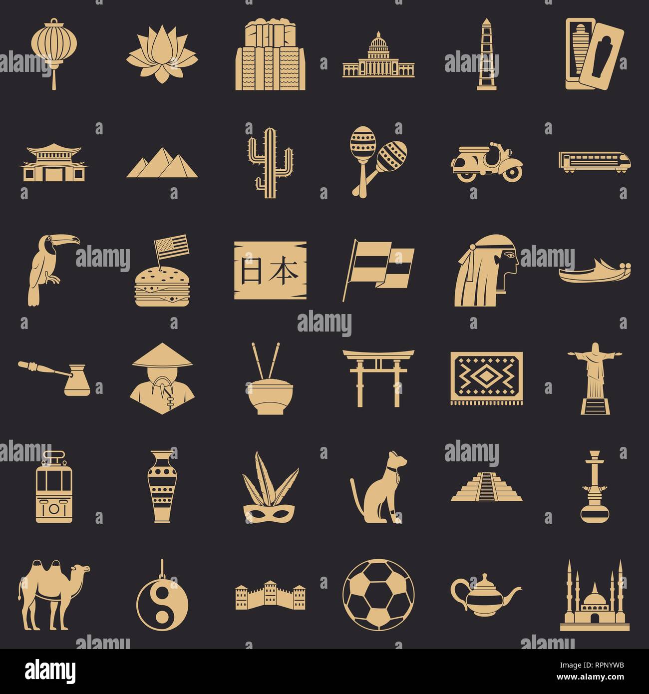 World travel icons set, simple style Stock Vector Image & Art - Alamy