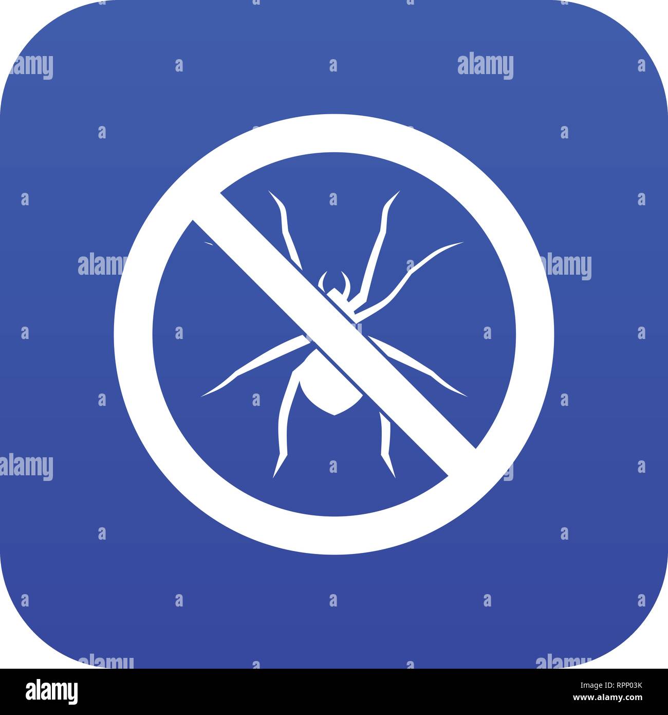 No spider sign icon digital blue Stock Vector