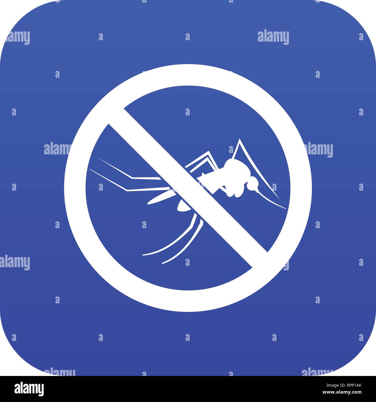 No mosquito sign icon digital blue Stock Vector