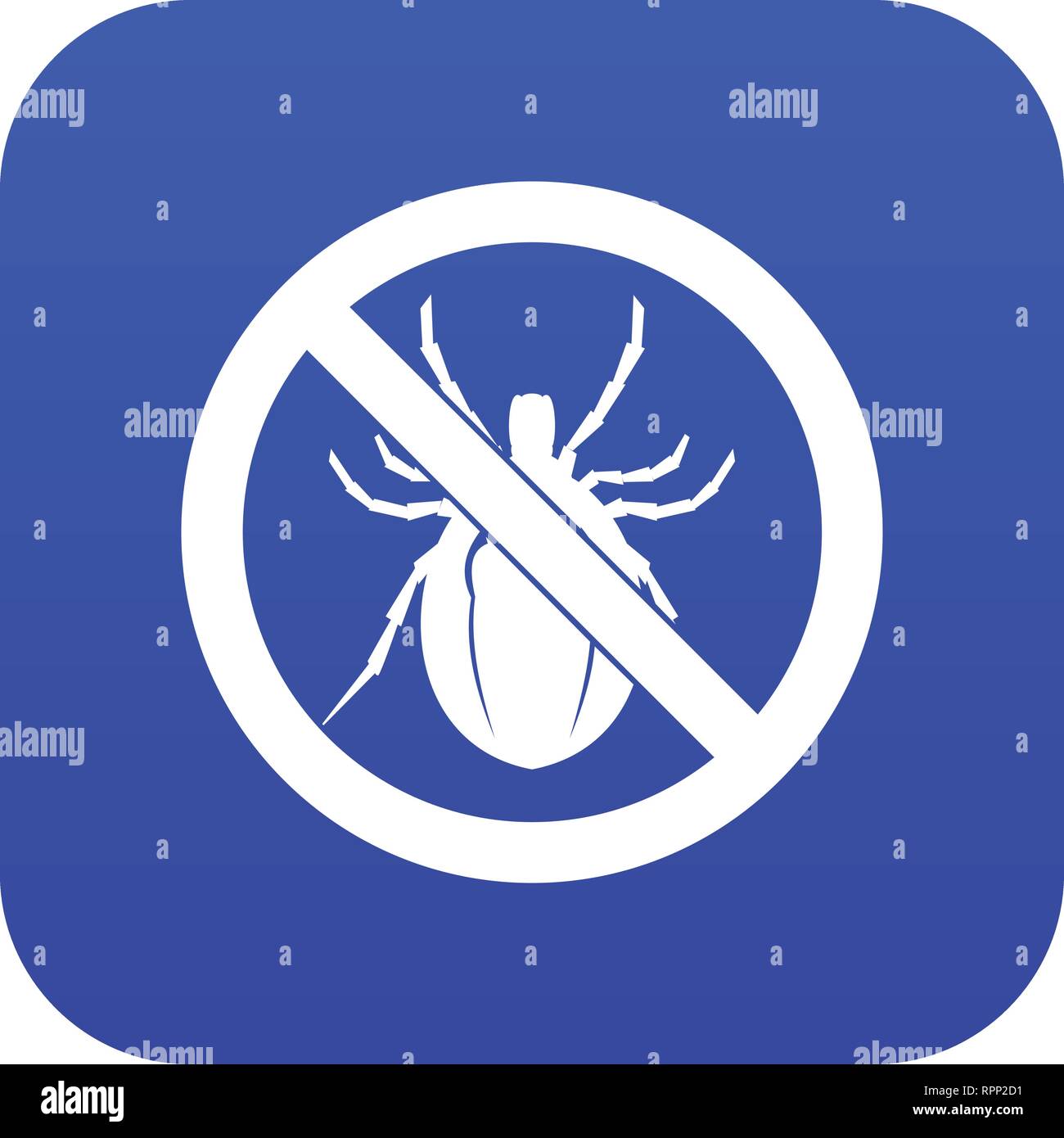 No bug sign icon digital blue Stock Vector