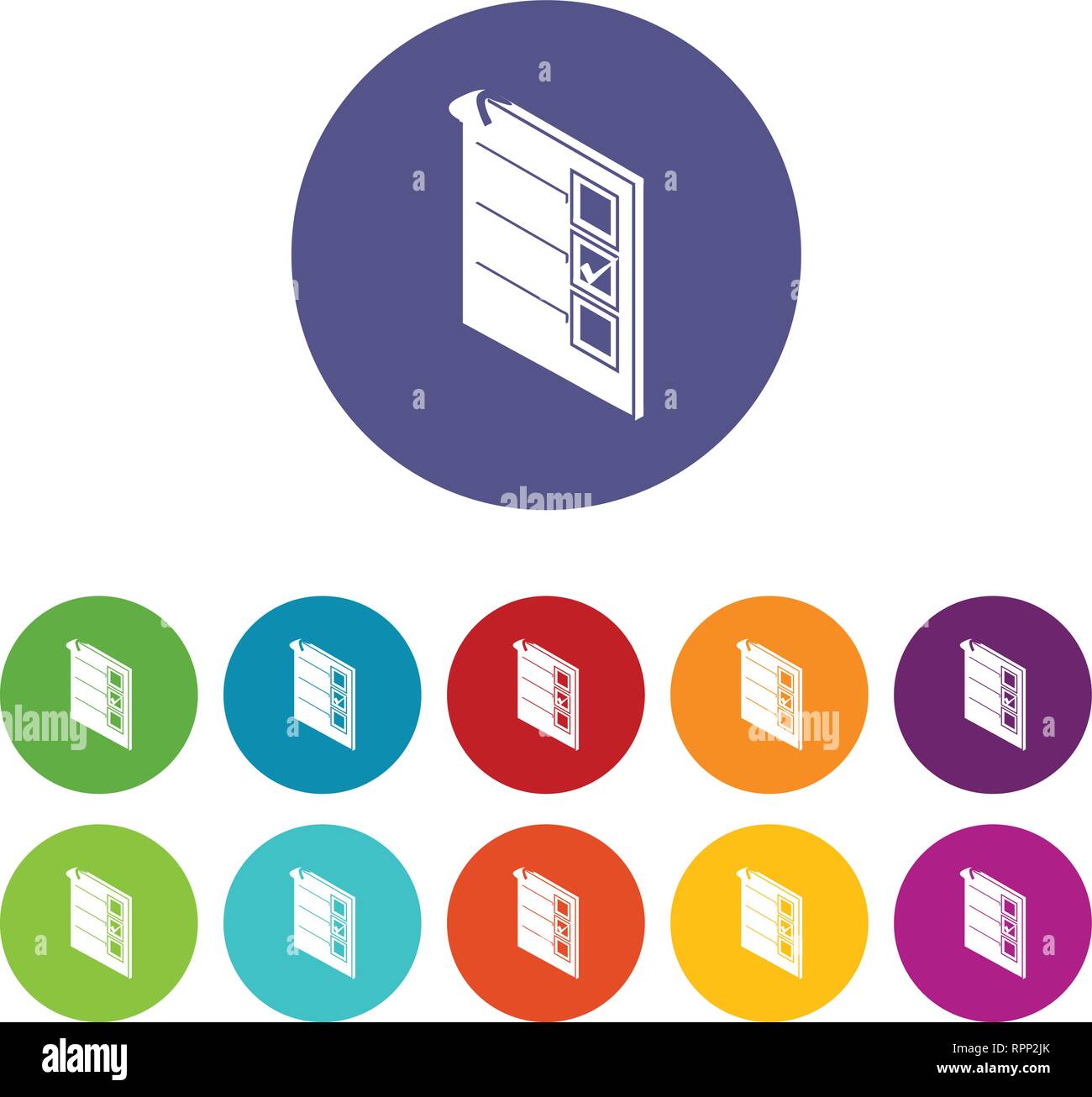Voted paper icons set vector color Stock Vector