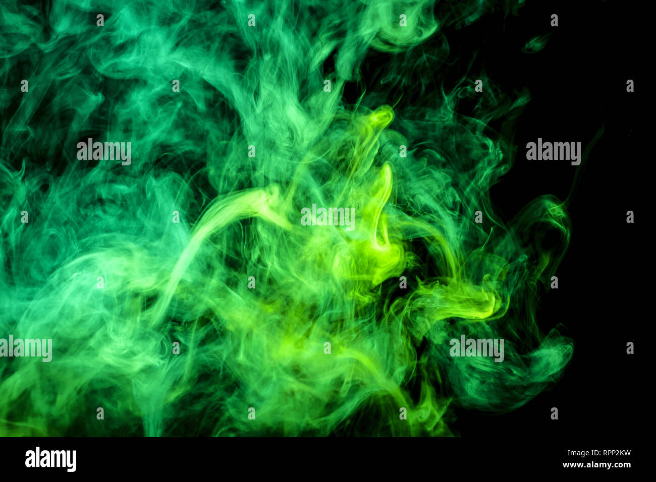 Thick Colorful Green Smoke In The Form Of A Skull Monster Dragon On A Black Isolated Background Background From The Smoke Of Vape Mocap For Cool T Stock Photo Alamy