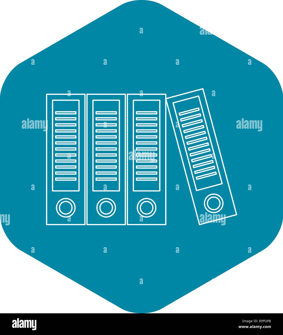 Office folders with documents icon, outline style Stock Vector Image ...