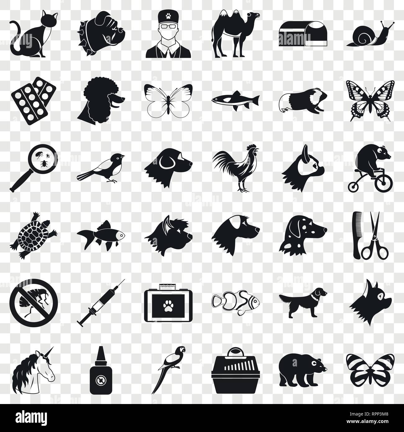 Help for animal icons set, simple style Stock Vector Image & Art - Alamy