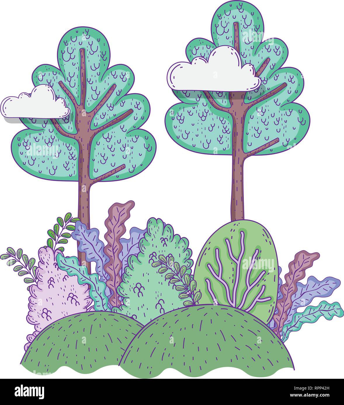 beautiful forest landscape scene Stock Vector Image & Art - Alamy