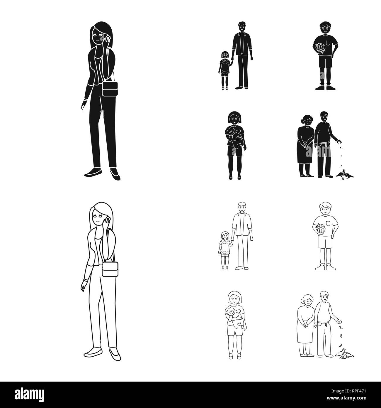 Vector design of character and avatar icon. Collection of character and ...