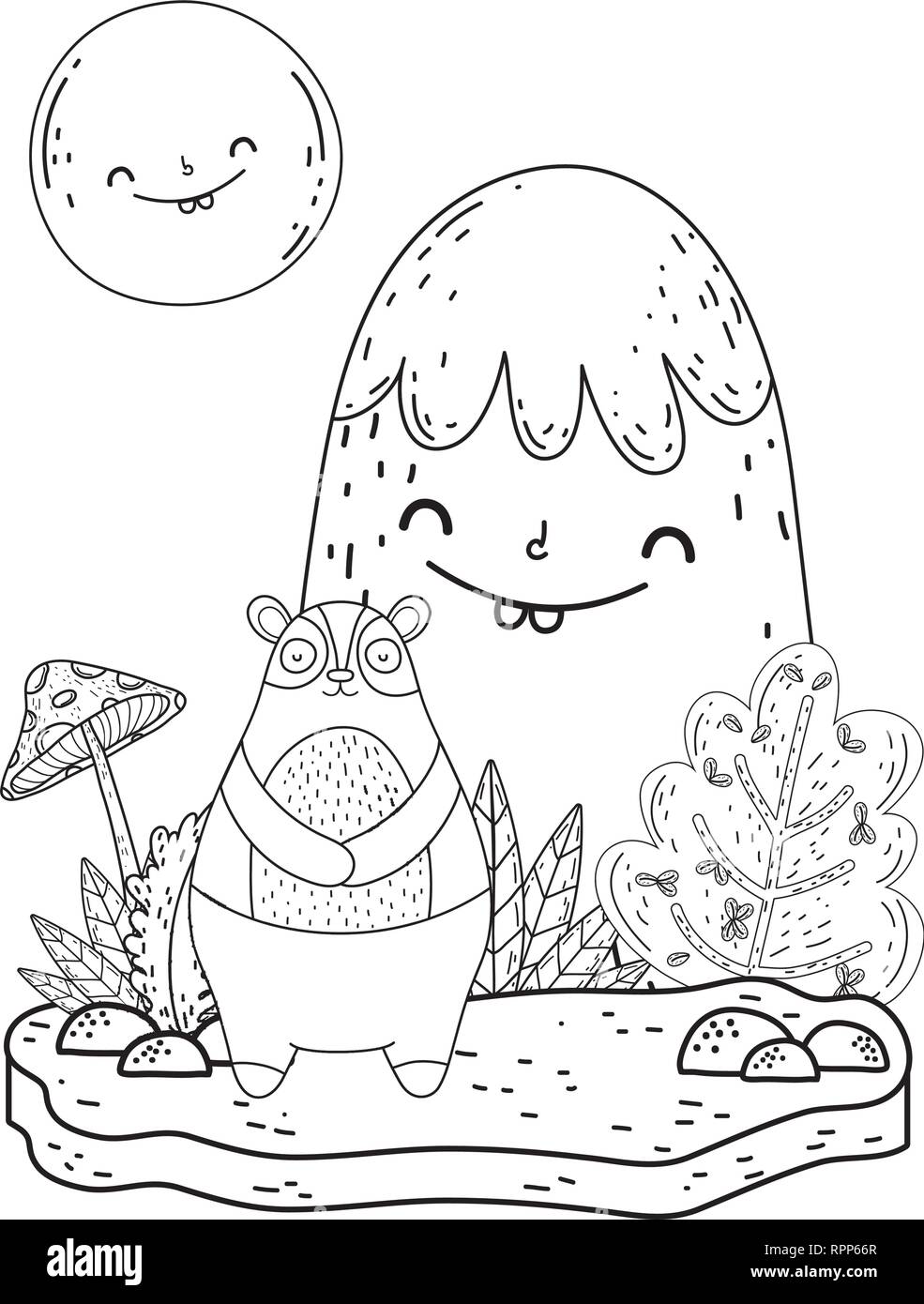 little bear teddy in the landscape Stock Vector Image & Art - Alamy