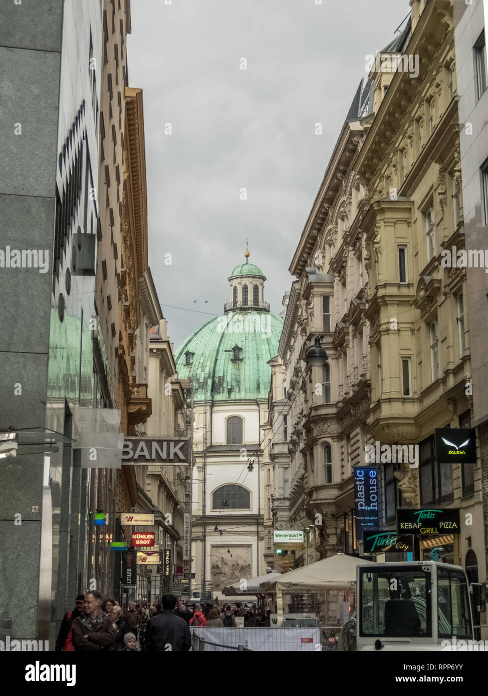 View on Karlskirche form the street of downtown Vienna, Austria Stock Photo  - Alamy