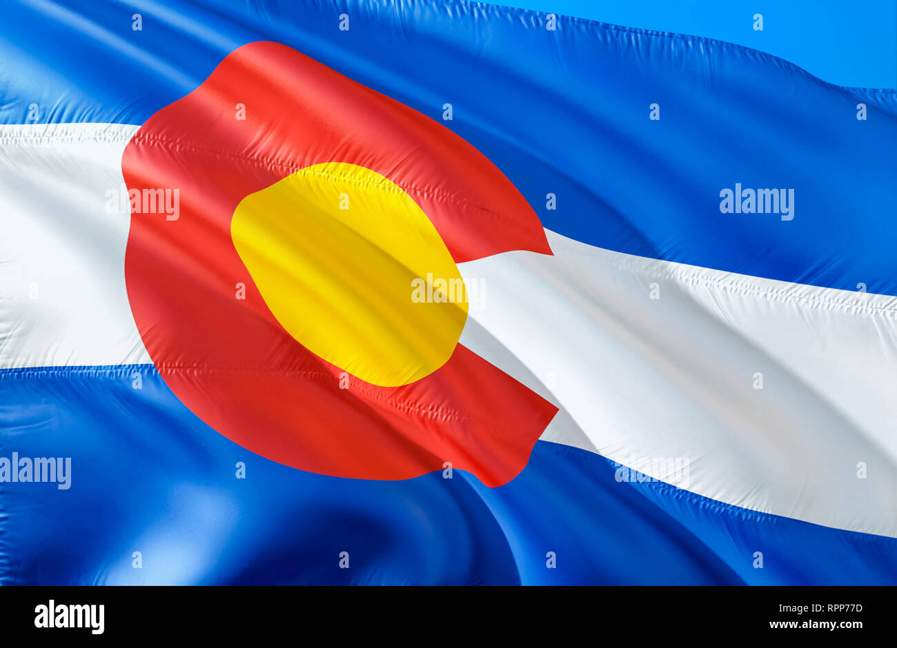 Colorado flag. 3D Waving USA state flag design. The national US symbol