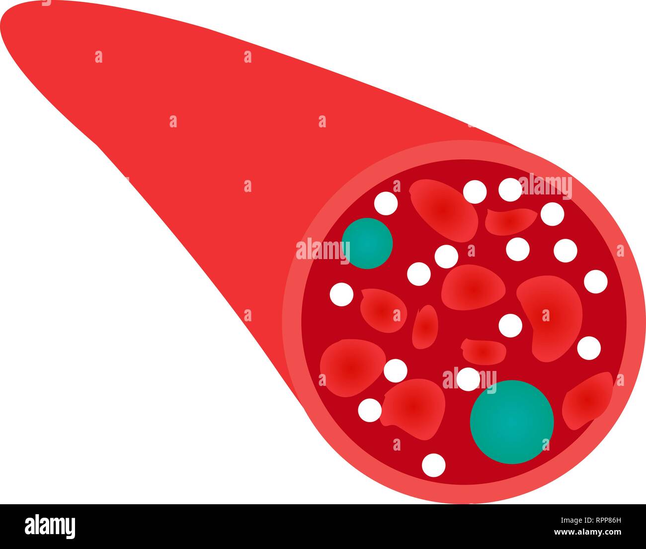 Sugar spikes in blood artery vector illustration on a white background Stock Vector
