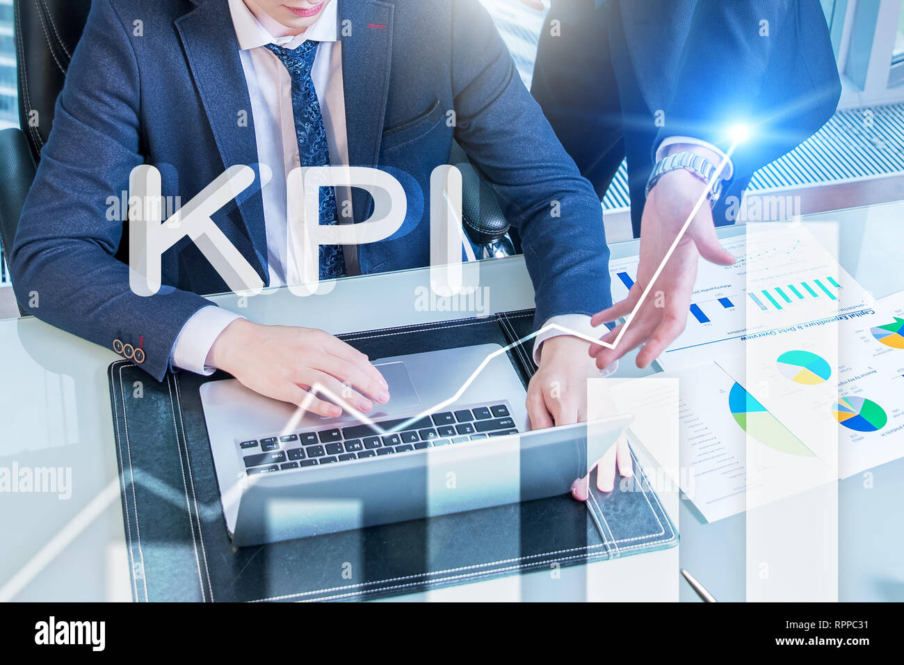 KPI - Key performance indicator graph on blurred background Stock Photo ...