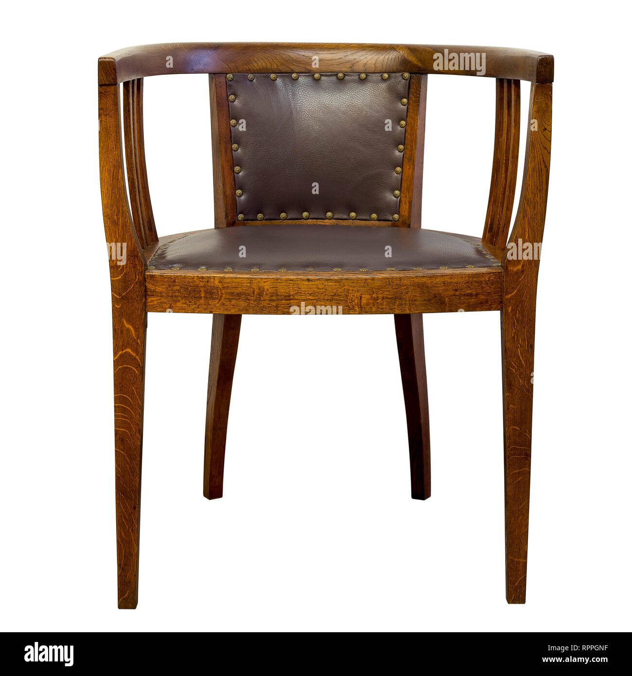 Vintage Oak Chair isolated on white background Stock Photo - Alamy
