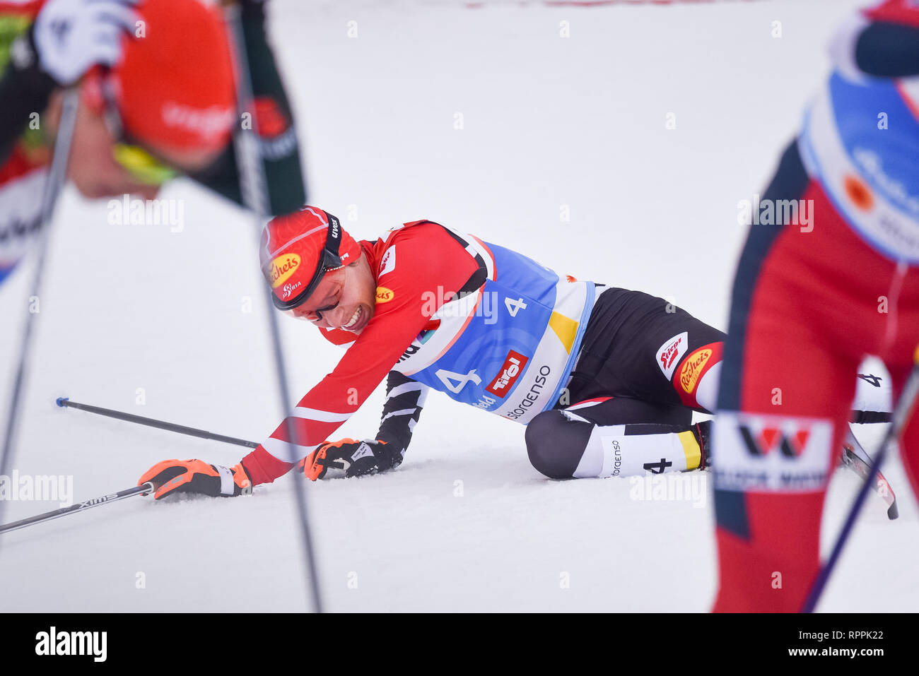 Seefeld, Austria, 22 February, 2019. Austria's FranzJosef Rehrl after