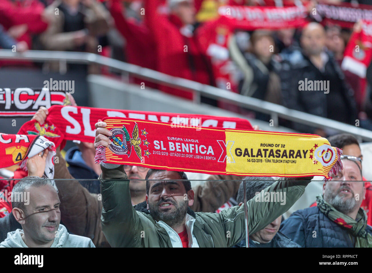 Lisbon, Portugal. 21st Feb, 2019. February 21, 2019. Lisbon, Portugal. Benfica supporter during the game of the UEFA Europa League, Round of 32, SL Benfica vs Galatasaray SK Credit: Alexandre de Sousa/Alamy Live News Stock Photo