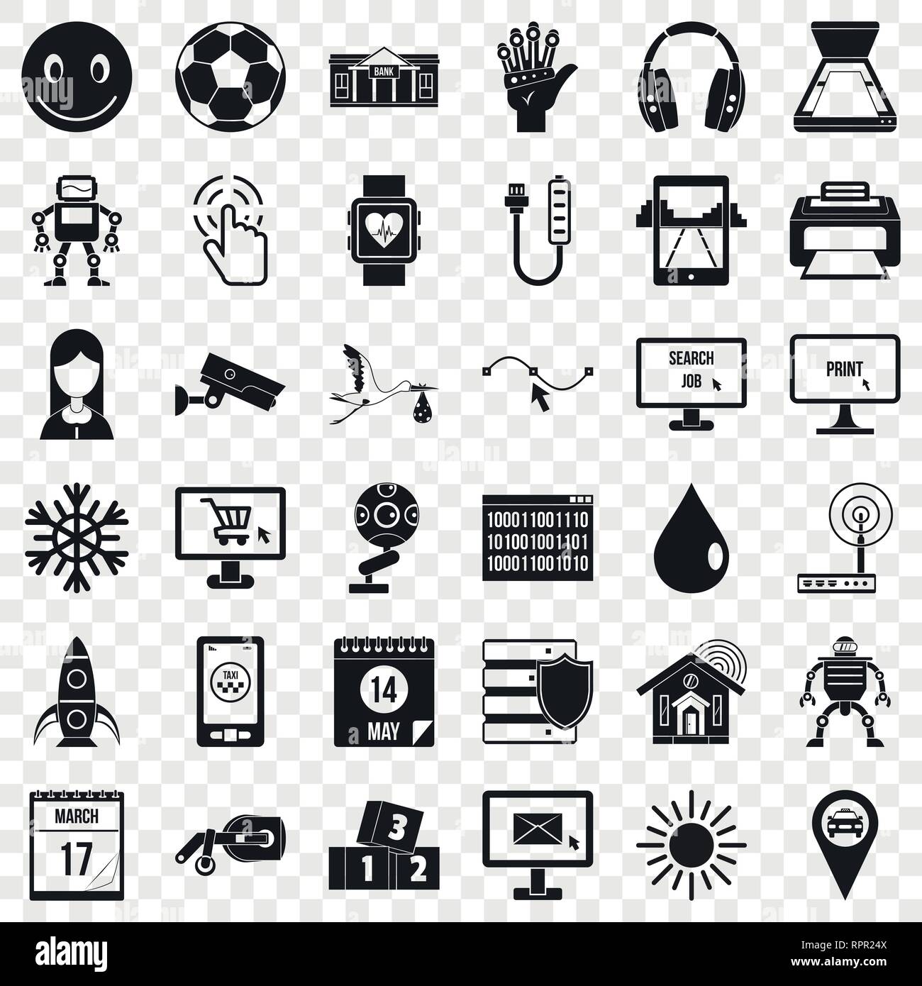 Simple robot icon square hi-res stock photography and images - Alamy