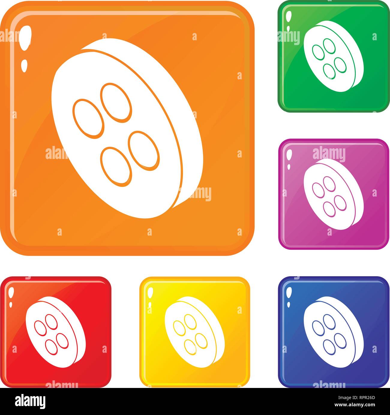 Classic clothes button icons set vector color Stock Vector Image & Art ...