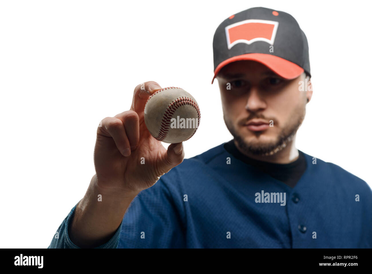 Knuckleball in pitcher's hands Stock Photo Alamy