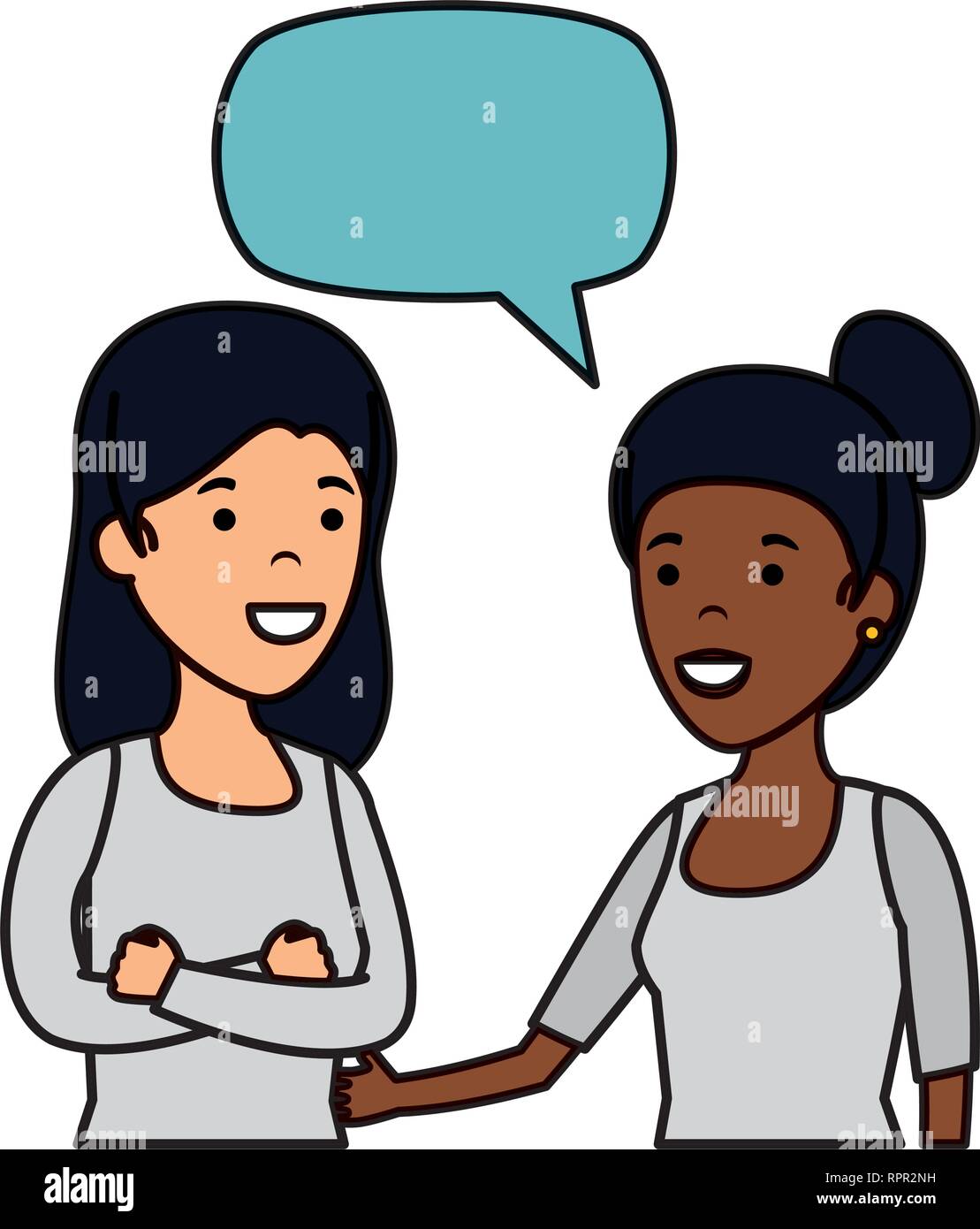 Portrait Interracial Couple Stock Vector Images Alamy