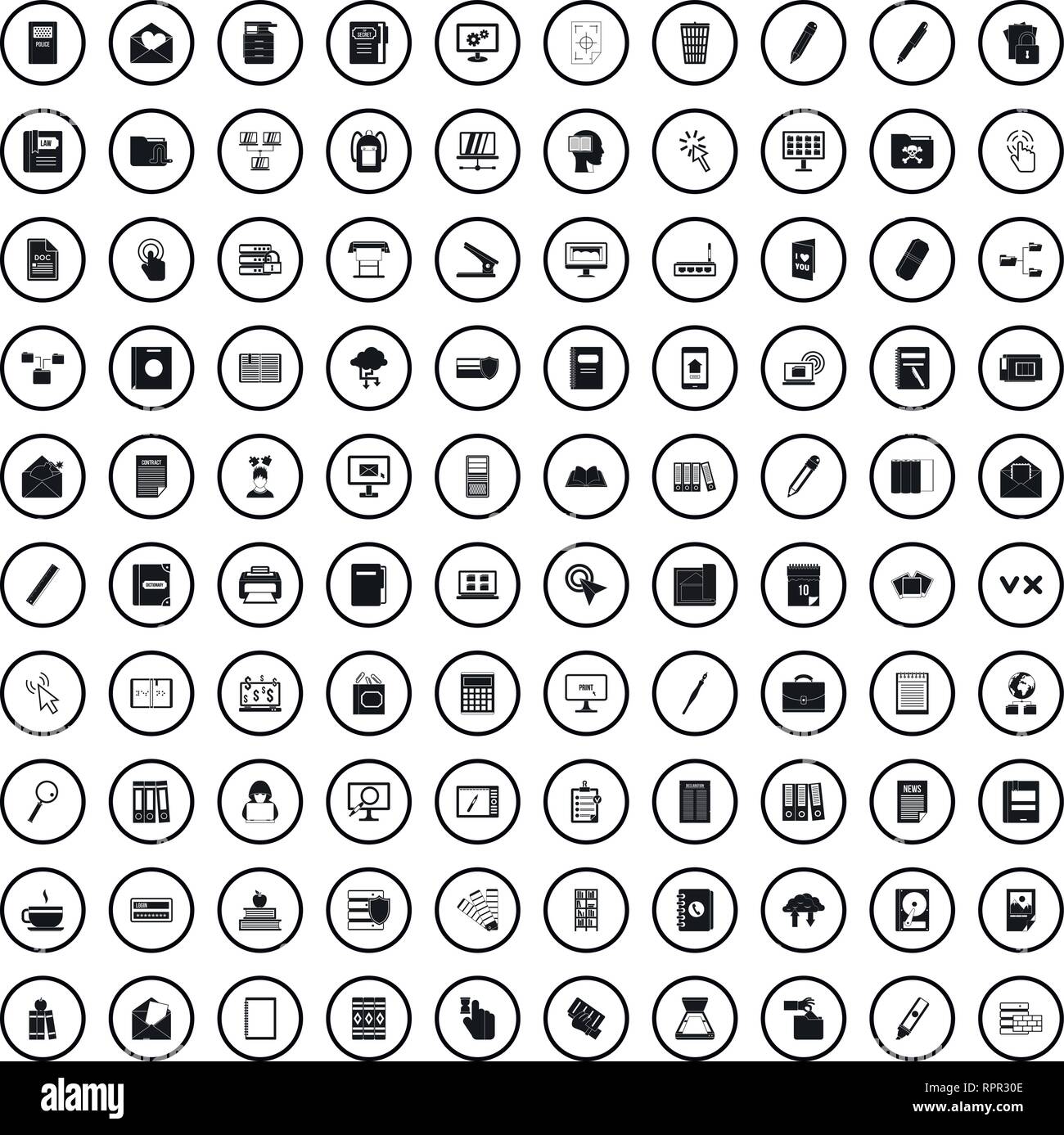 100 folder icons set, simple style Stock Vector Image & Art - Alamy