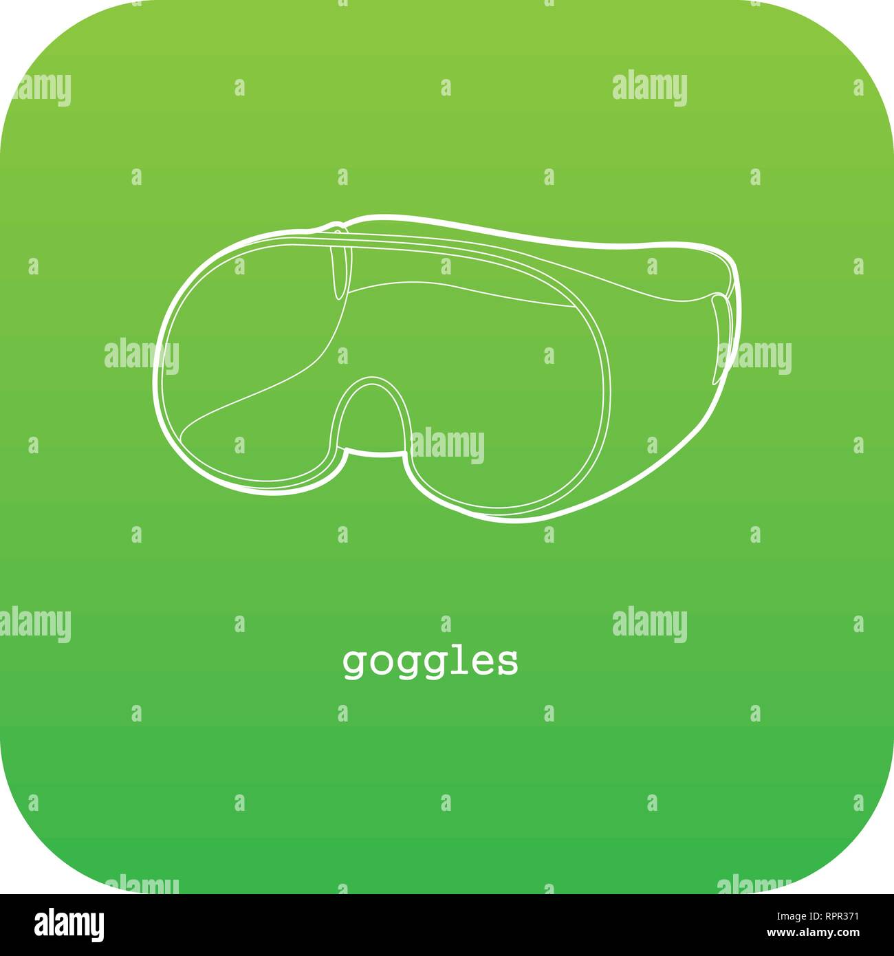 Laboratory goggles icon green vector Stock Vector Image & Art Alamy