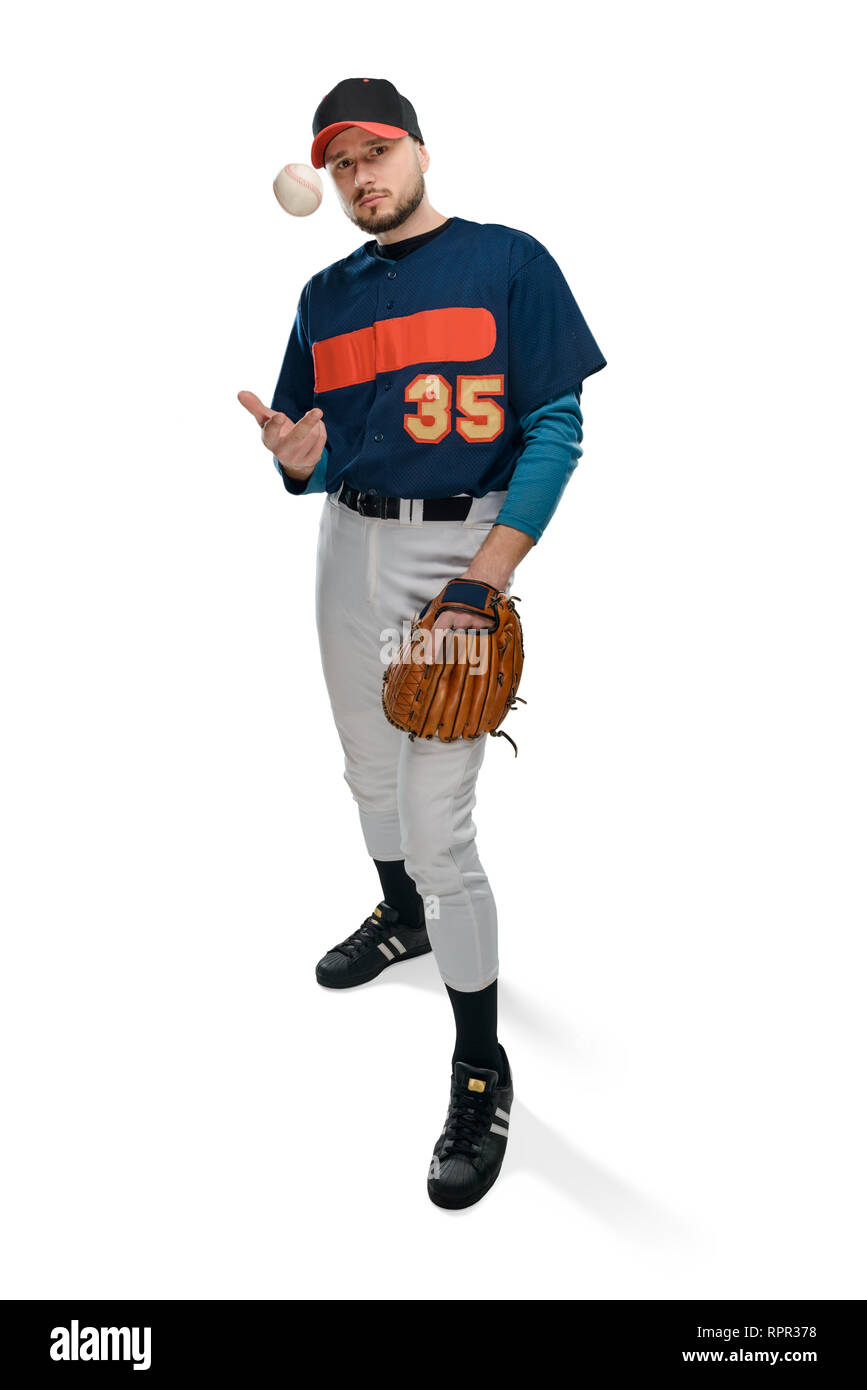 Man throwing up a ball Stock Photo Alamy