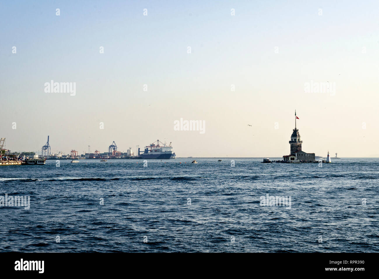 Maiden's Tower on Istanbul Bosphorus, Turkey Stock Photo