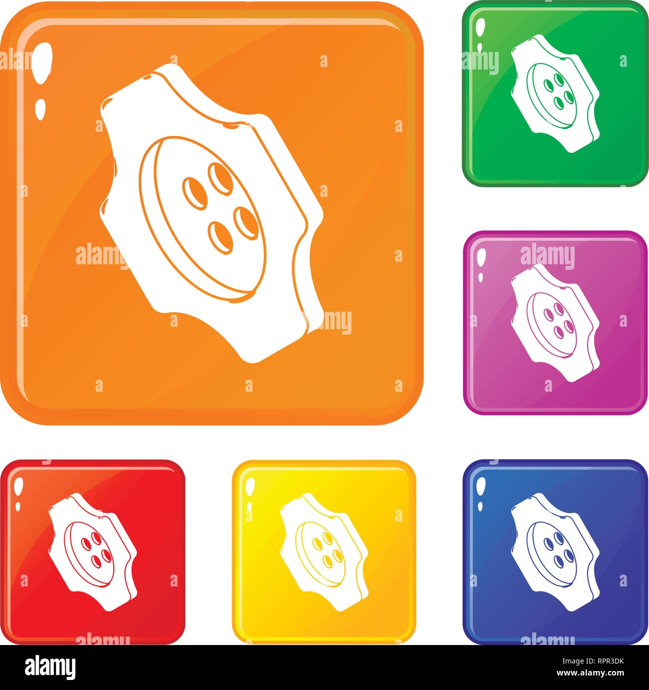Cogwheel clothes button icons set vector color Stock Vector Image & Art ...
