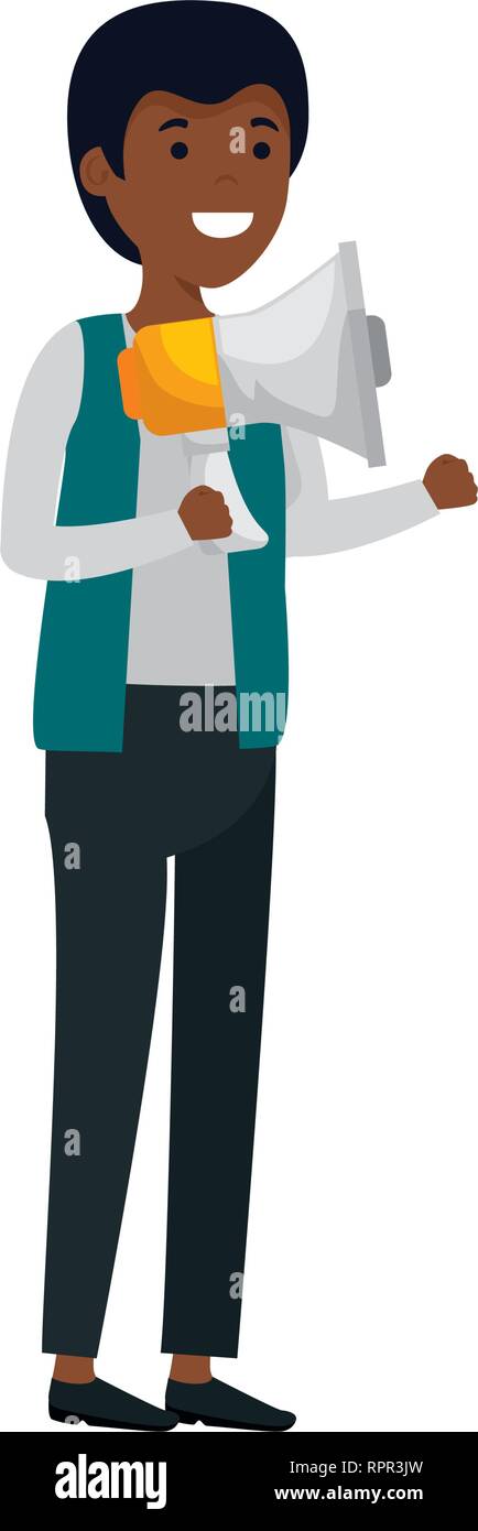 young black man with megaphone Stock Vector Image & Art - Alamy