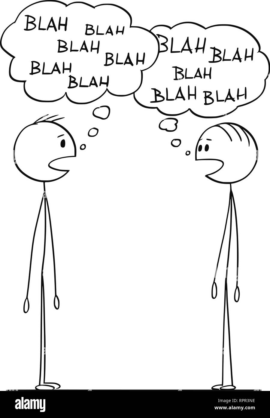 Cartoon of Two Men Conversation With Blah-Blah Speech Bubbles Stock Vector  Image & Art - Alamy