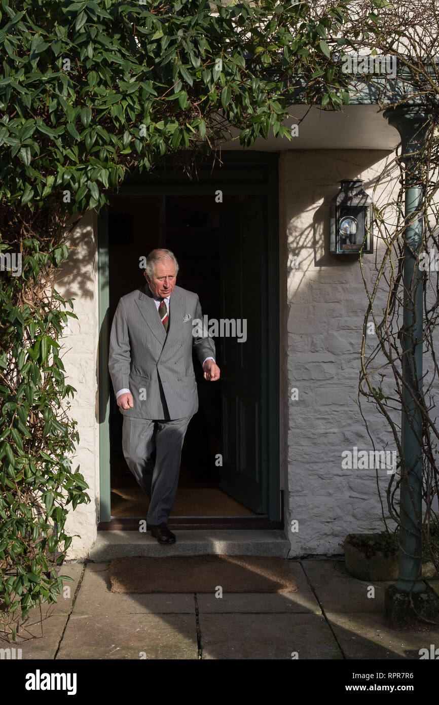 The Prince of Wales emerges to meet the new First Minister for Wales