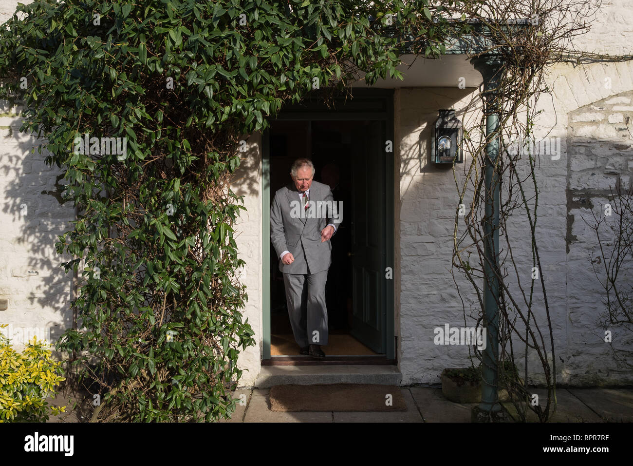 The Prince of Wales emerges to meet the new First Minister for Wales