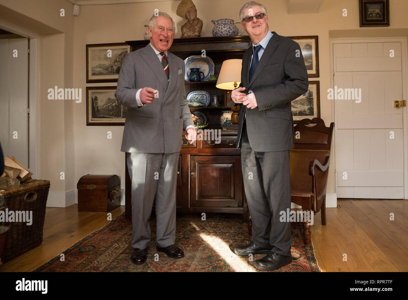 The Prince of Wales (left) meets the new First Minister for Wales Mark