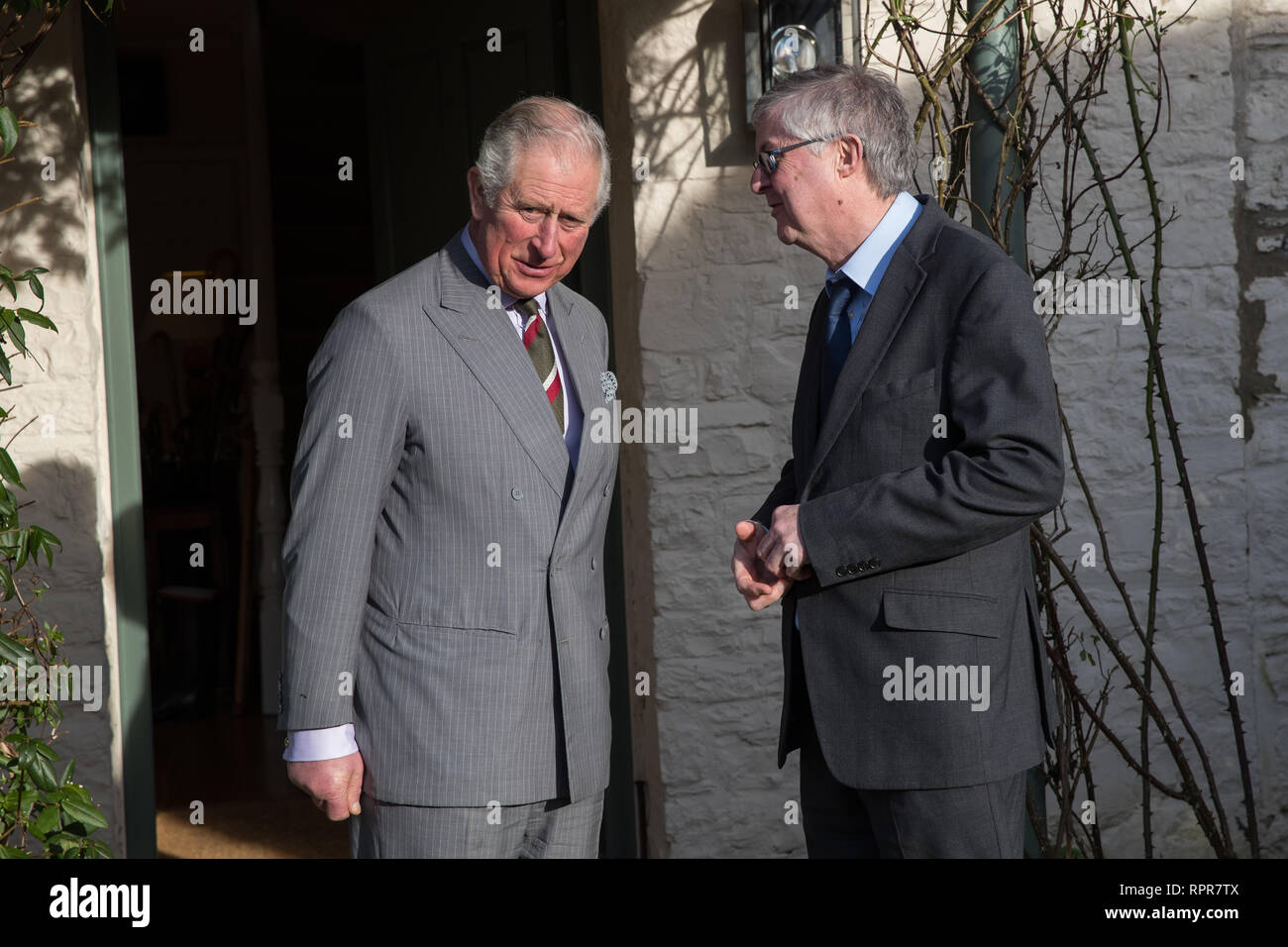 The Prince of Wales (left) meets the new First Minister for Wales Mark