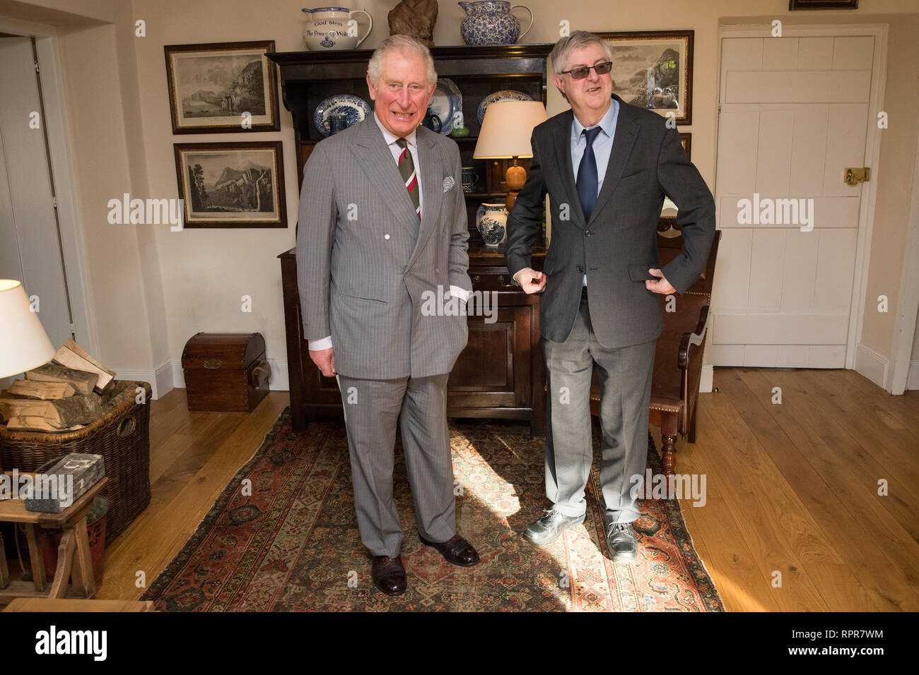 The Prince of Wales (left) meets the new First Minister for Wales Mark