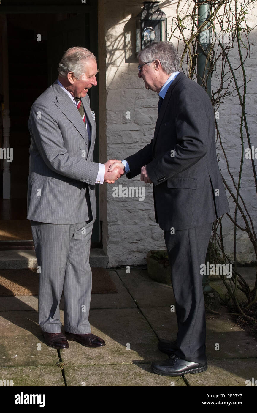 The Prince of Wales (left) meets the new First Minister for Wales Mark