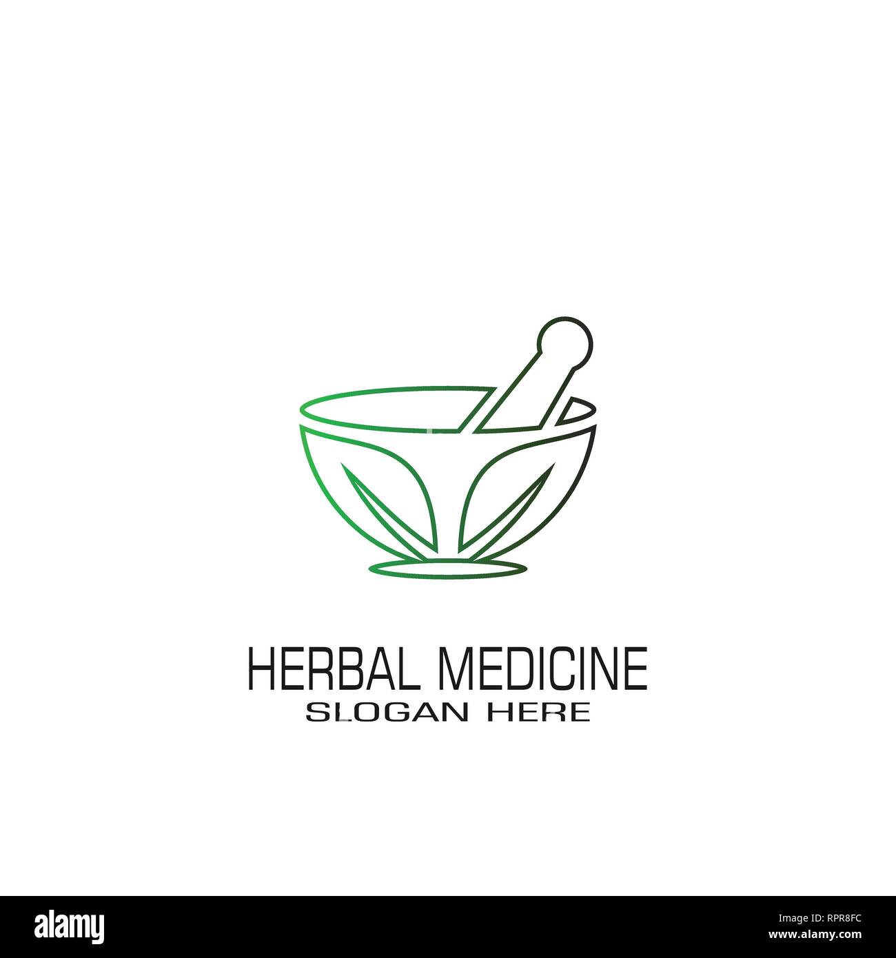 Herbal medicine graphic logo template, isolated on white background ...