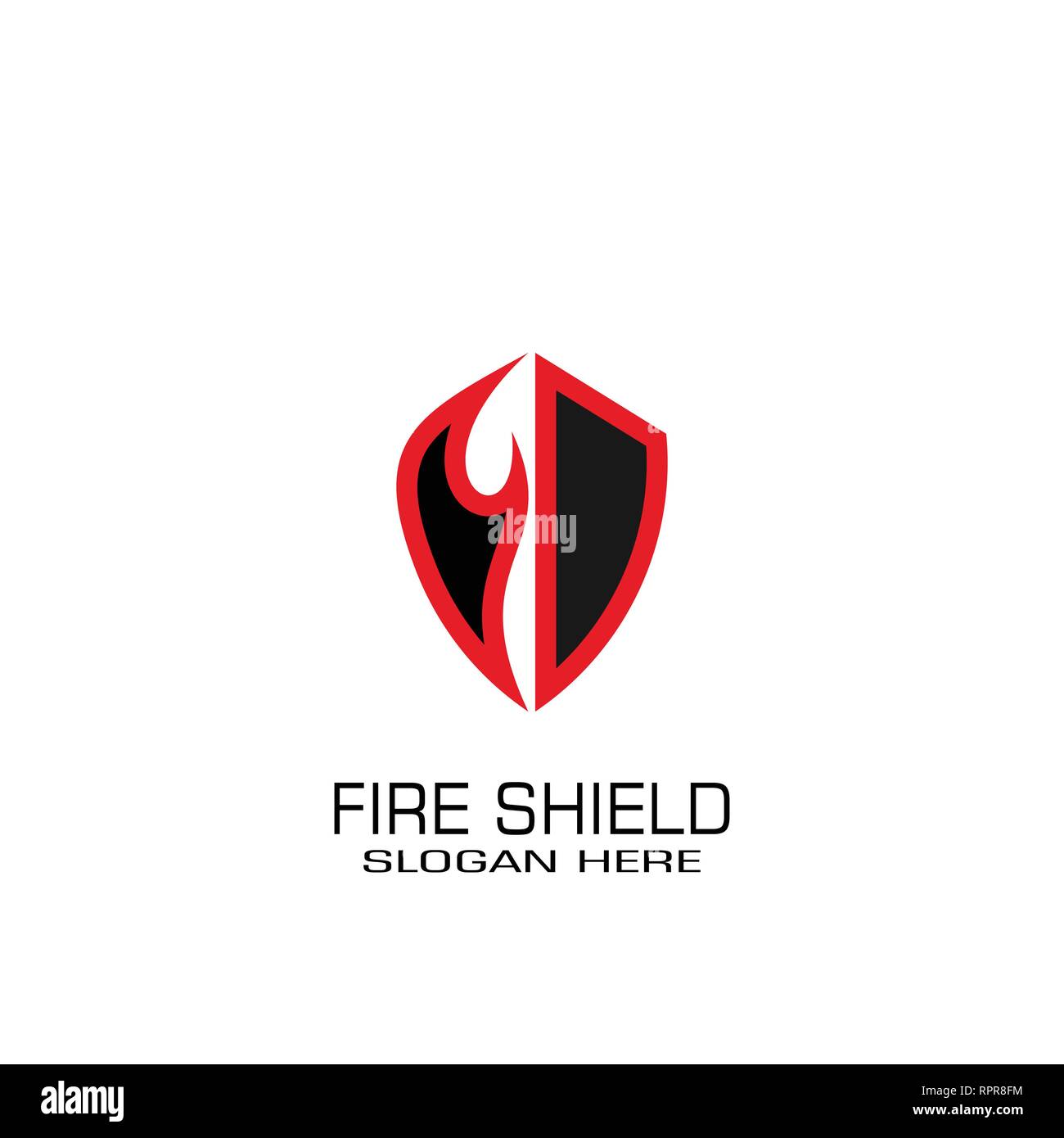 Fire shield logo vector design, abstract business logo. Stock Vector