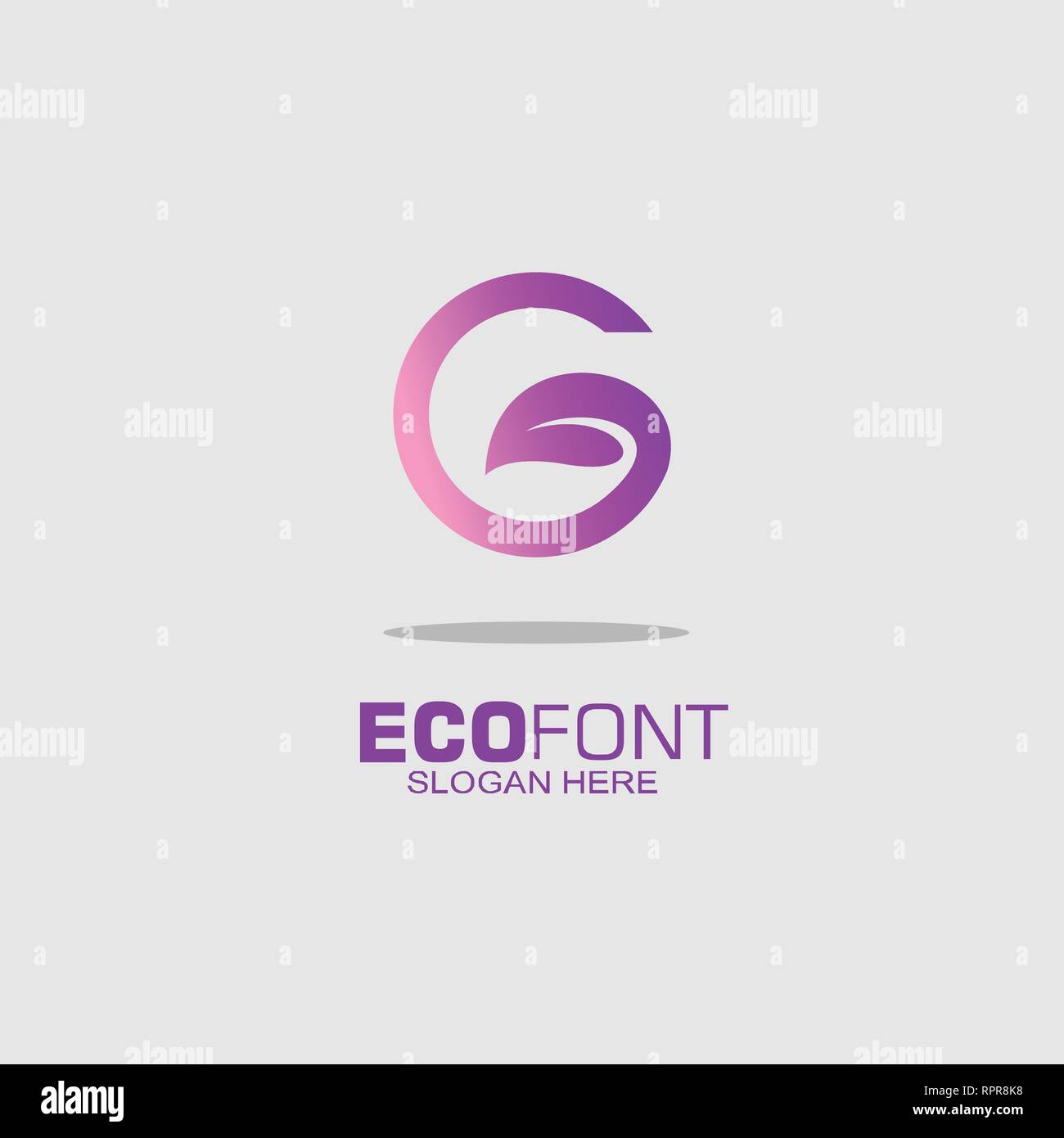 Circle Letter G graphic Ecology logo template. Stock Vector