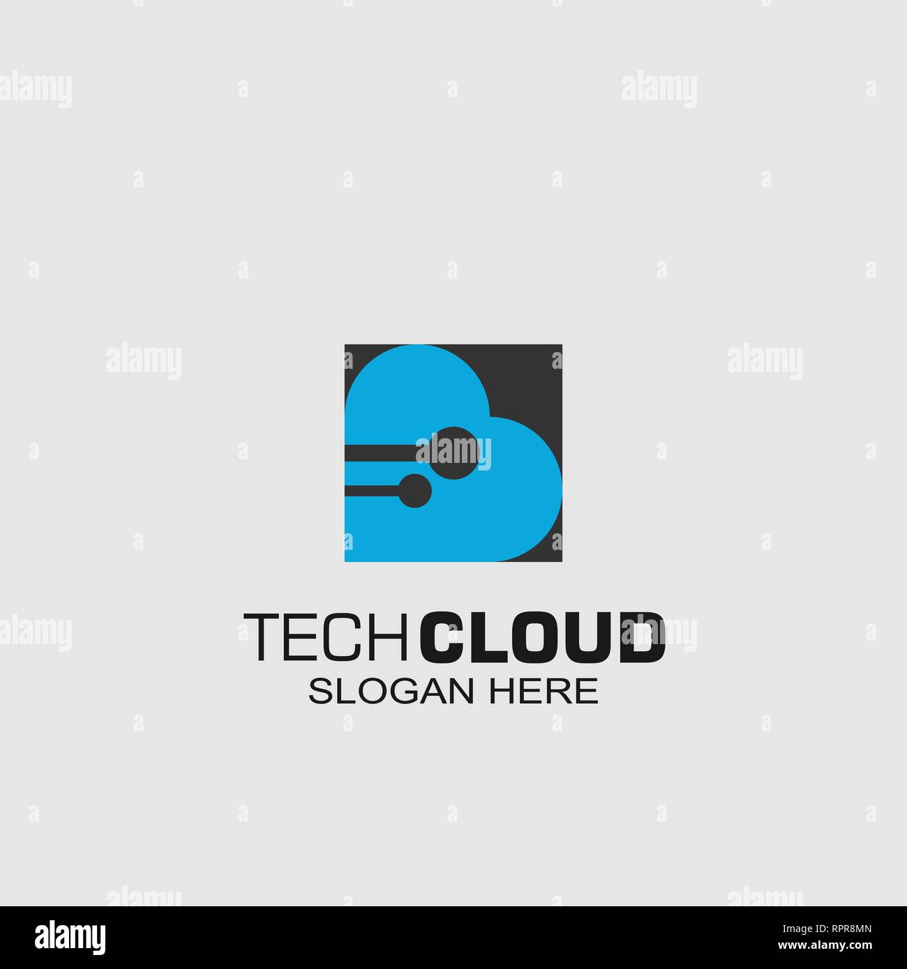 Technology cloud graphic logo template. business connection logo. Stock Vector