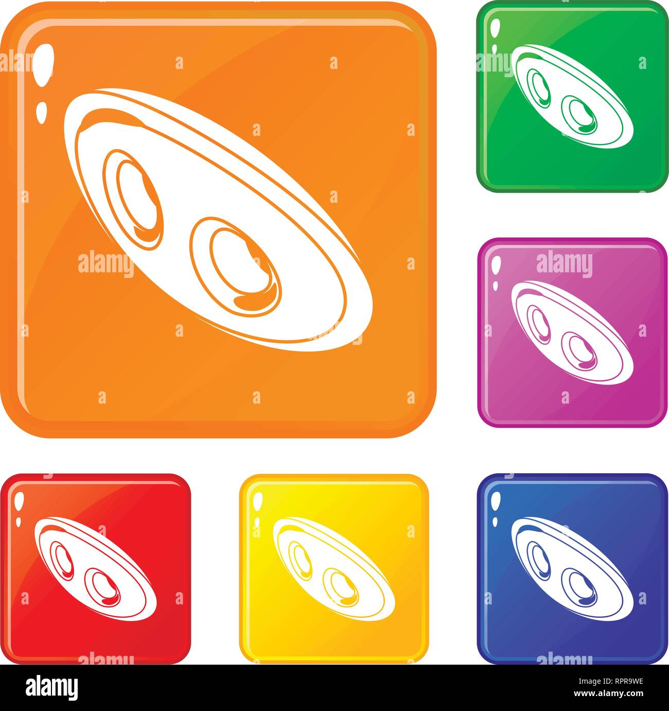 Oval clothes button icons set vector color Stock Vector