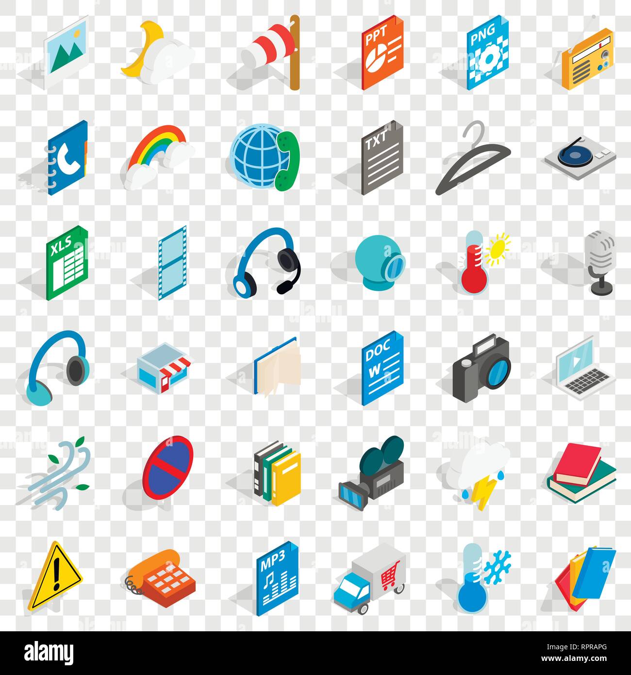 File and app icons set, isometric style Stock Vector Image & Art - Alamy