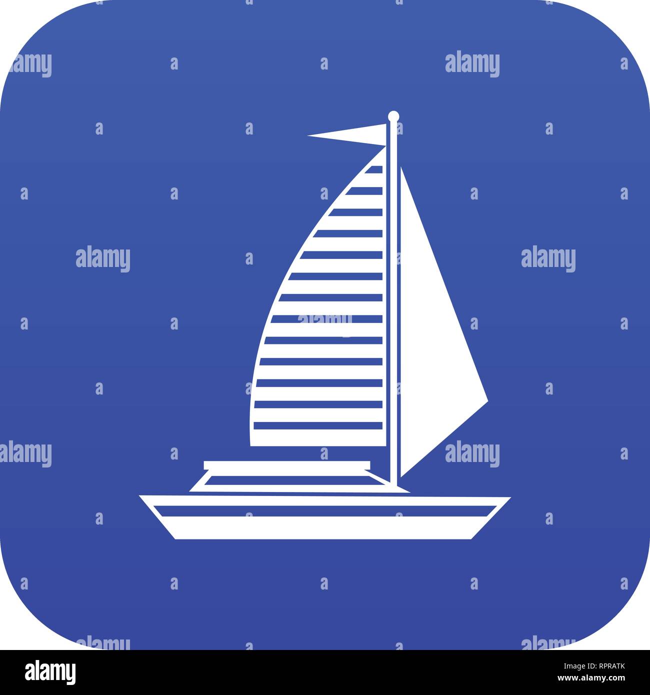 Yacht with sails icon digital blue Stock Vector Image & Art - Alamy