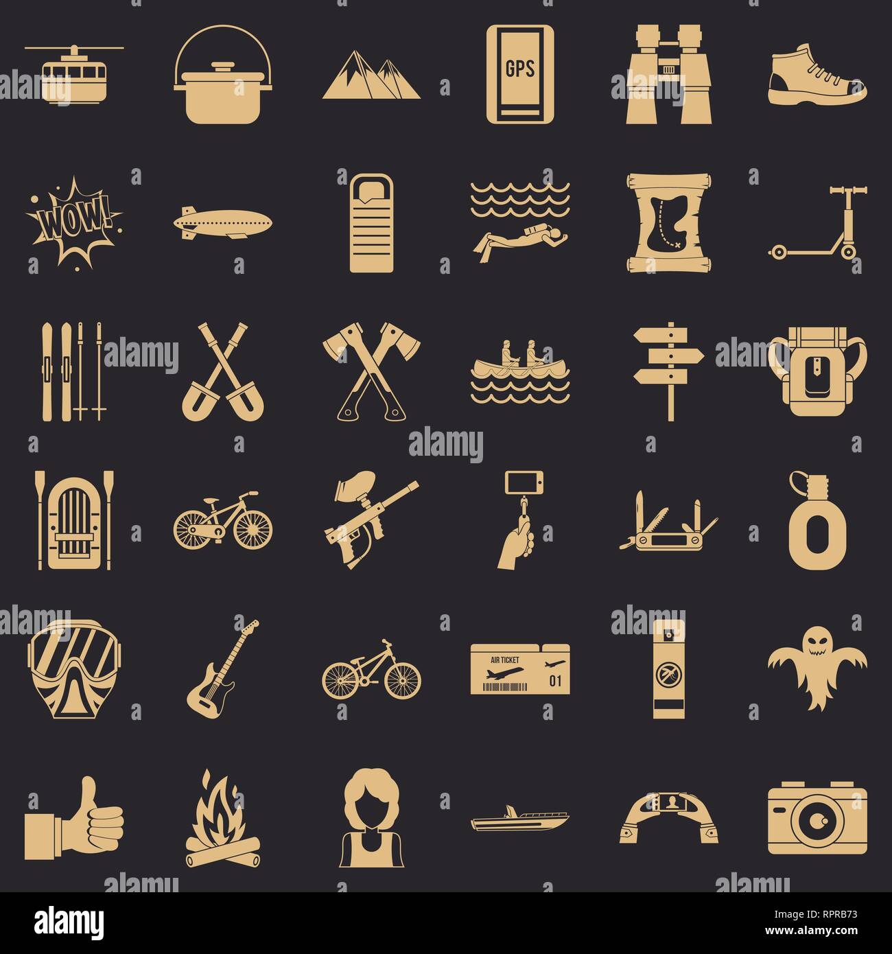 Camping adventure icons set, simple style Stock Vector Image & Art - Alamy