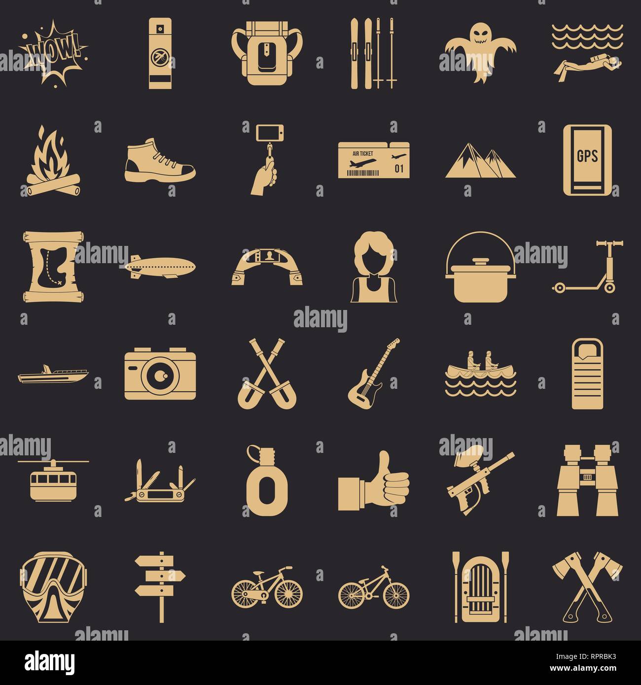 Great adventure icons set, simple style Stock Vector Image & Art - Alamy